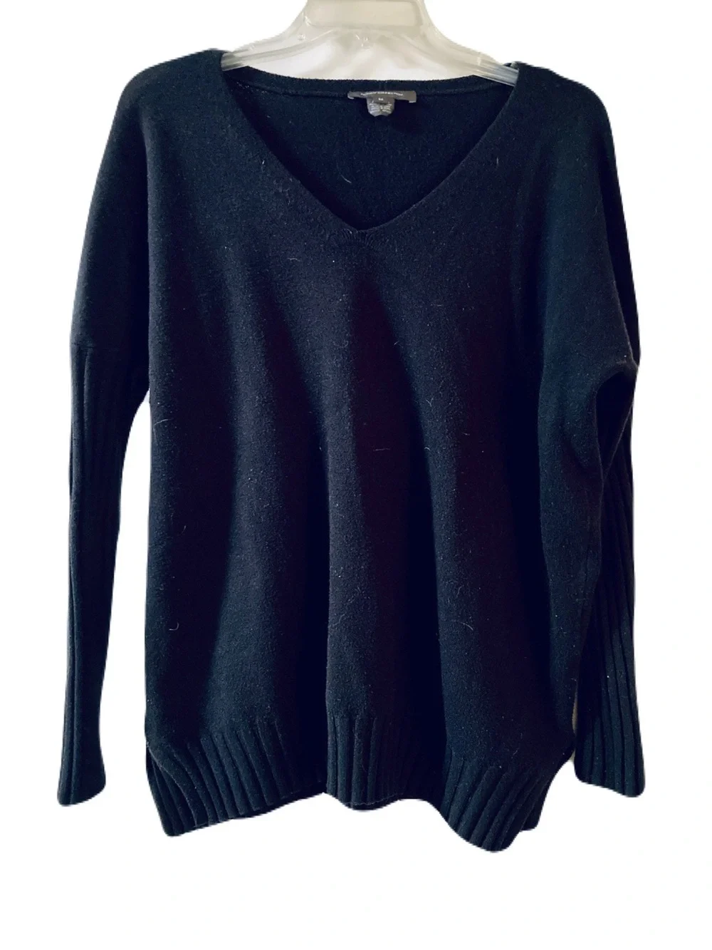 French Connection Babysoft Rib Sleeve V-Neck Sweater.
